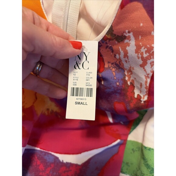 New York & Company Floral-Print Flare Midi Dress Size Small New With Tags - Picture 6 of 6